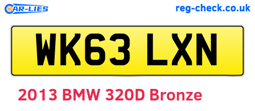 WK63LXN are the vehicle registration plates.