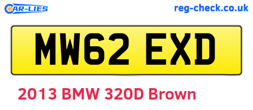 MW62EXD are the vehicle registration plates.