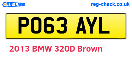 PO63AYL are the vehicle registration plates.