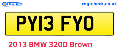 PY13FYO are the vehicle registration plates.