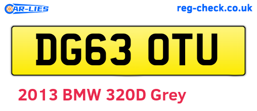 DG63OTU are the vehicle registration plates.