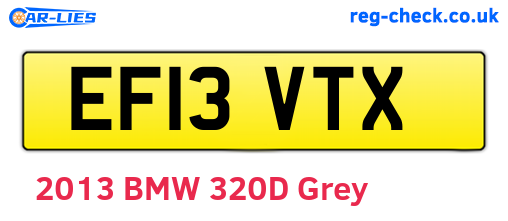 EF13VTX are the vehicle registration plates.