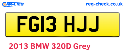 FG13HJJ are the vehicle registration plates.