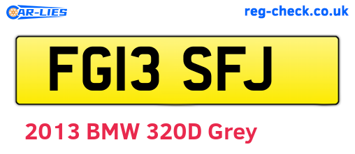 FG13SFJ are the vehicle registration plates.
