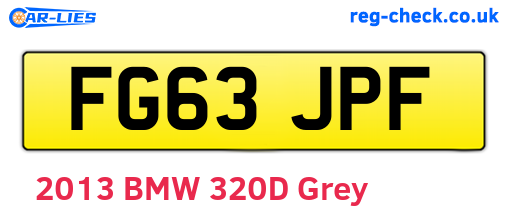 FG63JPF are the vehicle registration plates.
