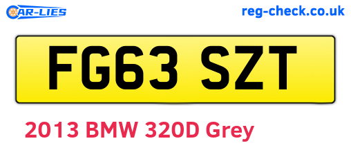 FG63SZT are the vehicle registration plates.