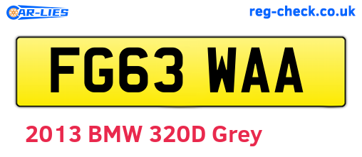 FG63WAA are the vehicle registration plates.