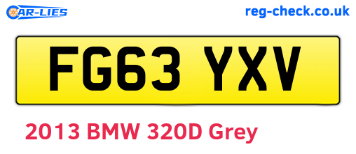 FG63YXV are the vehicle registration plates.