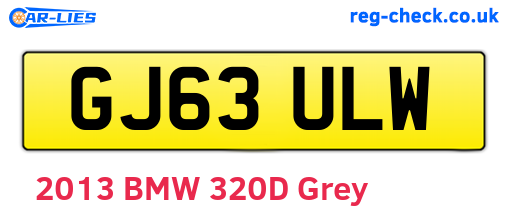 GJ63ULW are the vehicle registration plates.