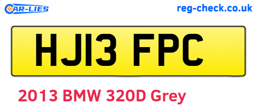 HJ13FPC are the vehicle registration plates.