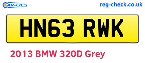 HN63RWK are the vehicle registration plates.