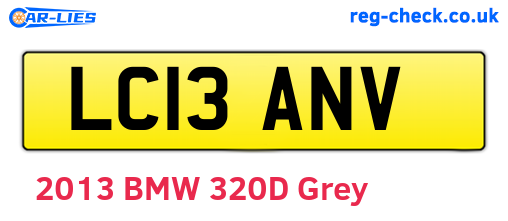 LC13ANV are the vehicle registration plates.