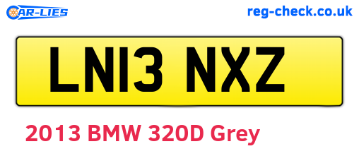 LN13NXZ are the vehicle registration plates.