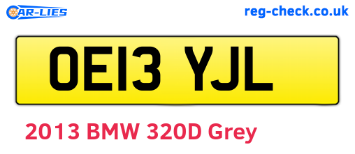 OE13YJL are the vehicle registration plates.