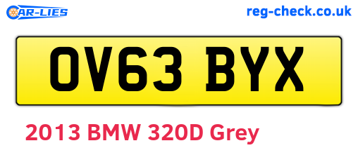 OV63BYX are the vehicle registration plates.