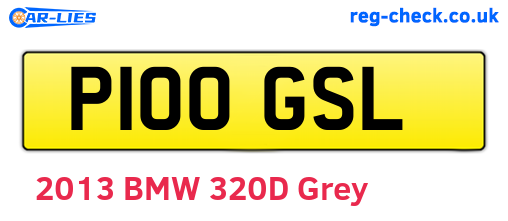 P100GSL are the vehicle registration plates.