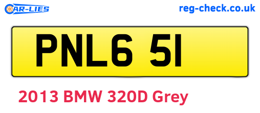 PNL651 are the vehicle registration plates.
