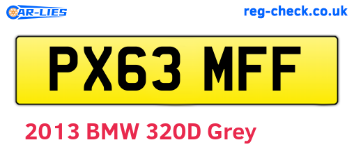 PX63MFF are the vehicle registration plates.