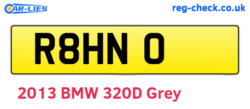 R8HNO are the vehicle registration plates.