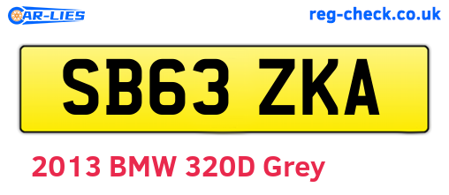 SB63ZKA are the vehicle registration plates.