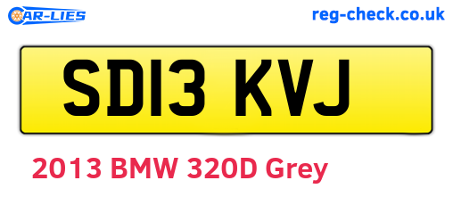 SD13KVJ are the vehicle registration plates.