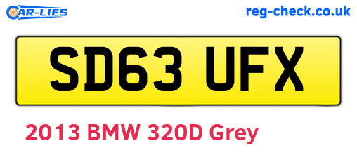 SD63UFX are the vehicle registration plates.