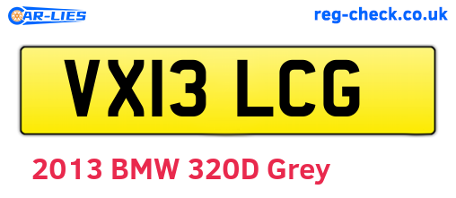 VX13LCG are the vehicle registration plates.