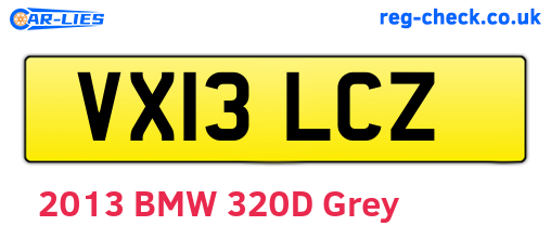 VX13LCZ are the vehicle registration plates.