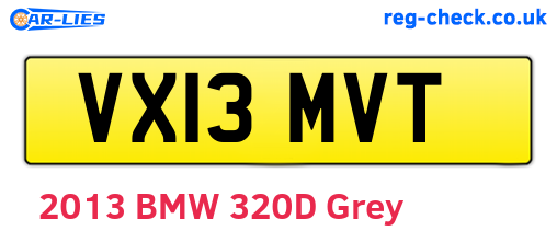VX13MVT are the vehicle registration plates.