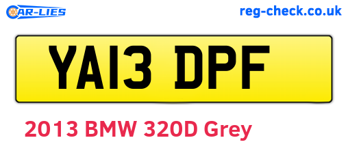 YA13DPF are the vehicle registration plates.