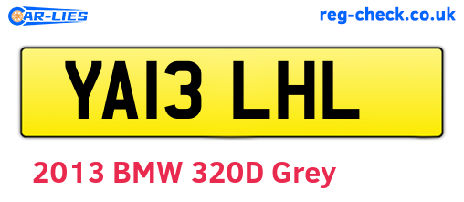 YA13LHL are the vehicle registration plates.