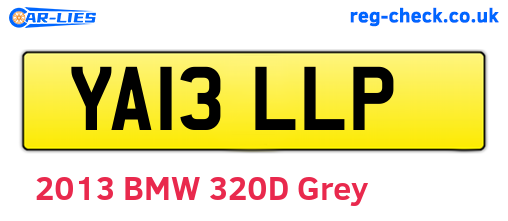 YA13LLP are the vehicle registration plates.