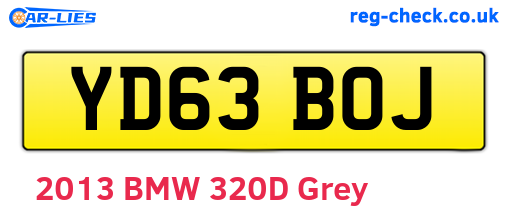 YD63BOJ are the vehicle registration plates.