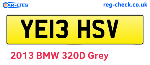 YE13HSV are the vehicle registration plates.