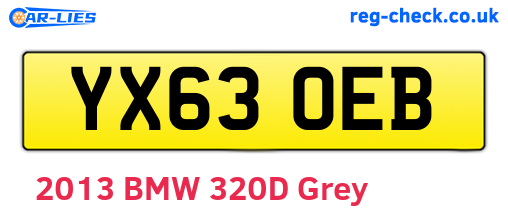YX63OEB are the vehicle registration plates.