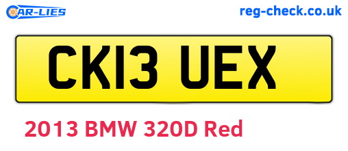 CK13UEX are the vehicle registration plates.