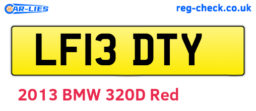 LF13DTY are the vehicle registration plates.