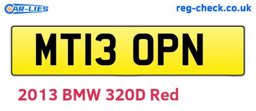 MT13OPN are the vehicle registration plates.