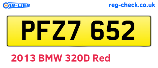 PFZ7652 are the vehicle registration plates.