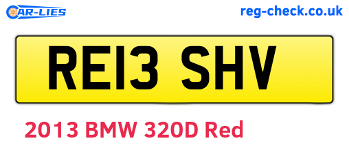 RE13SHV are the vehicle registration plates.
