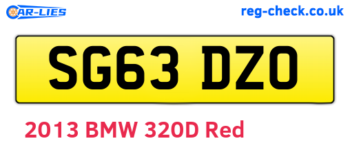 SG63DZO are the vehicle registration plates.