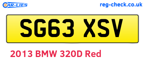SG63XSV are the vehicle registration plates.