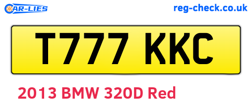 T777KKC are the vehicle registration plates.