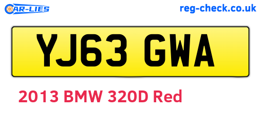YJ63GWA are the vehicle registration plates.