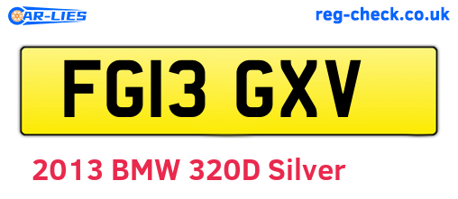 FG13GXV are the vehicle registration plates.