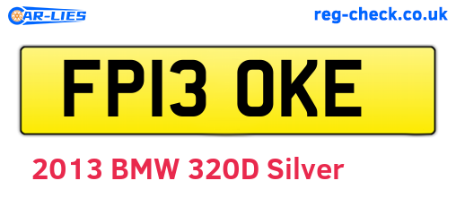 FP13OKE are the vehicle registration plates.
