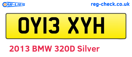 OY13XYH are the vehicle registration plates.