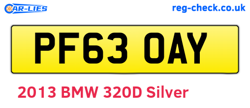 PF63OAY are the vehicle registration plates.
