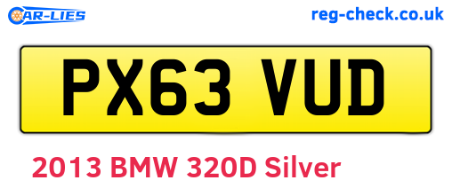 PX63VUD are the vehicle registration plates.