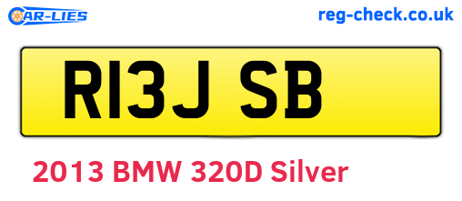 R13JSB are the vehicle registration plates.